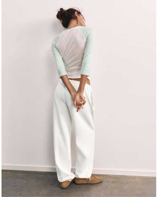 Pull&Bear Basic Joggingbroek in het White