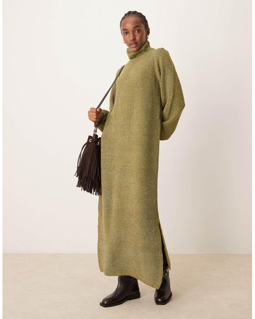 Y.A.S Green Roll Neck Long Sleeve Knit Dress