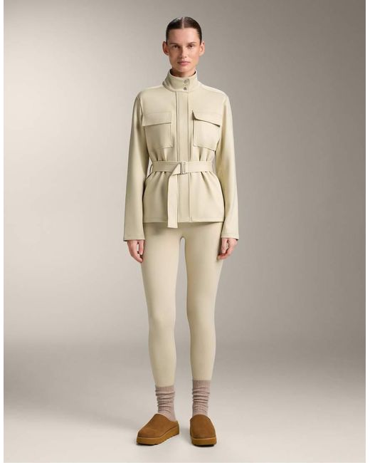 Oysho Natural Neoprene-Effect Jacket With Belt