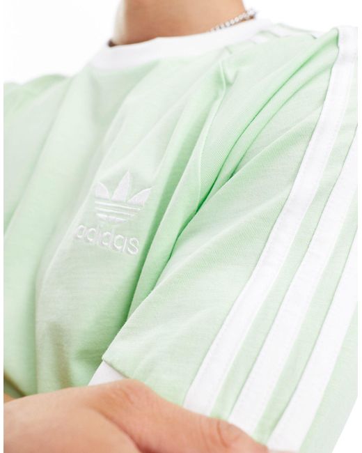 Adidas Originals Green Three Stripe T-shirt for men