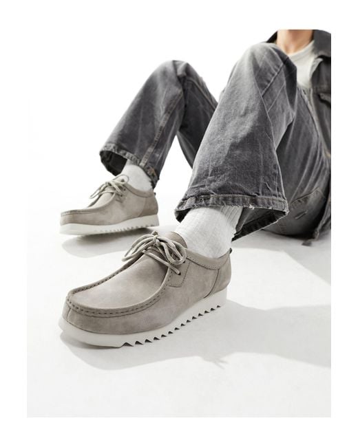 Clarks Gray Wallabee Ftre Lo Shoes for men