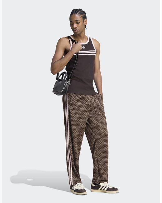Adidas Originals Brown Firebird Loose Monogram Track Pants for men