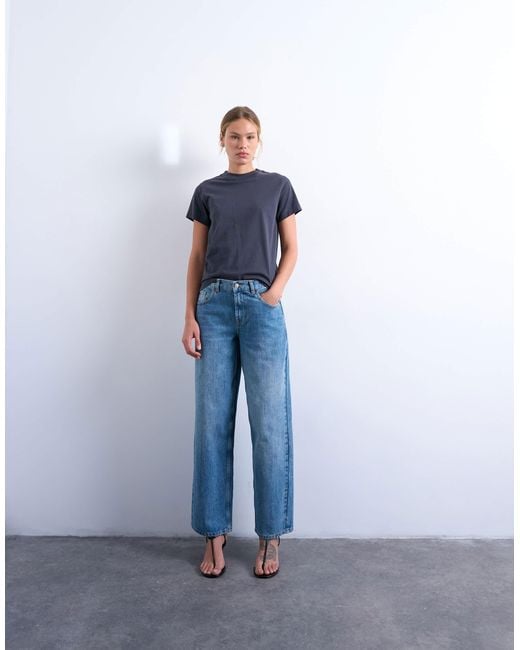 TOPSHOP Blue Boxy Tee