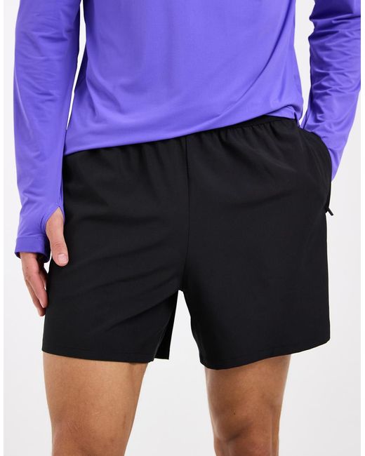 4505 Purple 5"" Training Short With Towel Loop And Zip Pockets for men