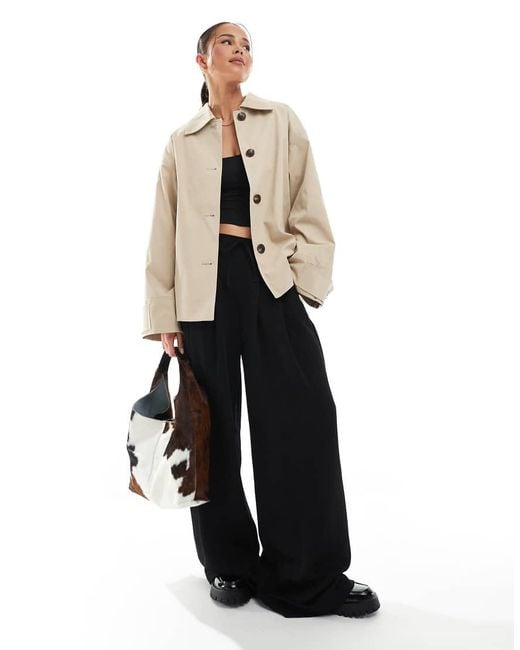 ONLY Natural Boxy Short Trench Coat