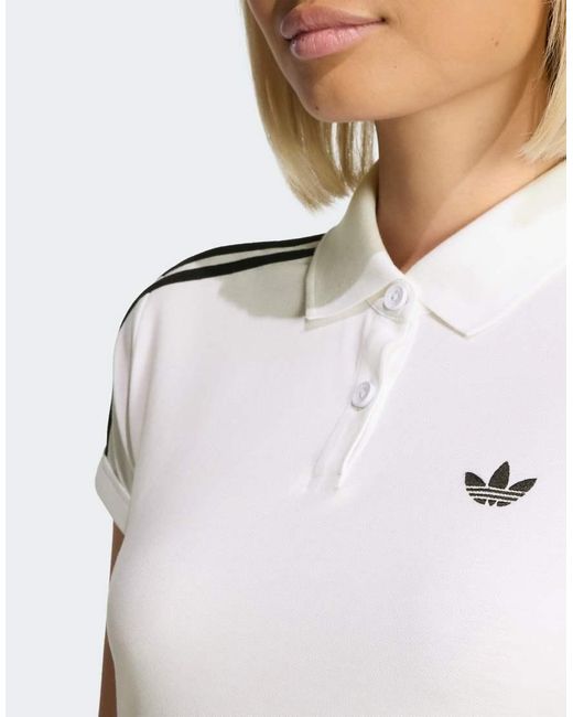 Adidas Originals White 3-Stripes Polo