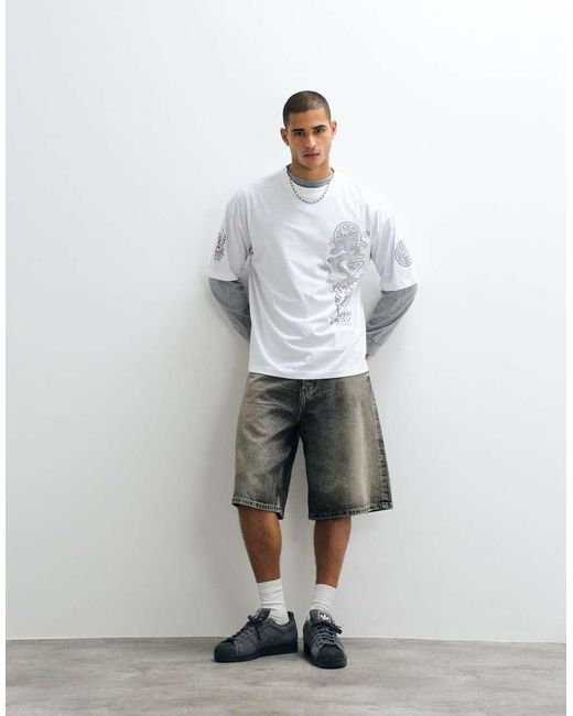ASOS White Oversized T-shirt With Dragon Graphic for men