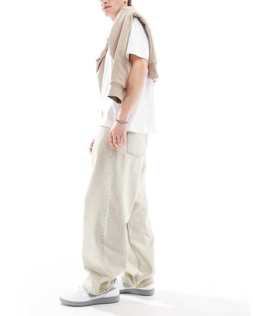 Vaqueros Azul Tenue Holgados De Talle Medio Con Lavado Claro Envejecido Kobe De Dr. Denim de hombre de color White