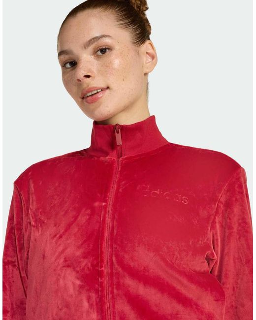 Adidas Originals Red Glam Velvet Tracksuit