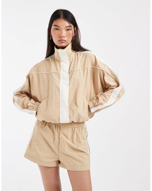 ASOS Natural Funnel Neck Windbreaker Jacket