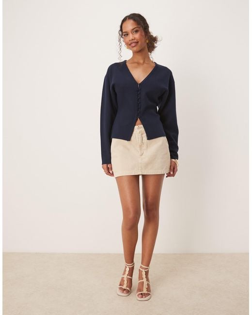 Gina Tricot Blue Compact Knit Cardigan