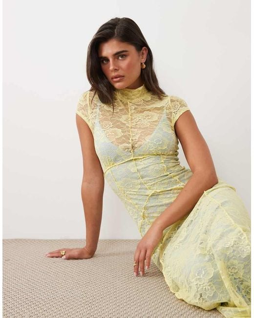 ASOS Green Lace Maxi With Contrast Lining