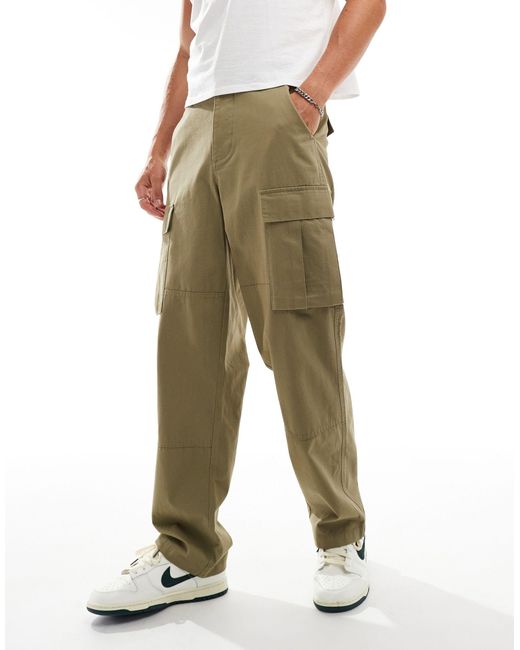 Pantalon cargo baggy kaki ASOS pour homme en coloris Vert Lyst
