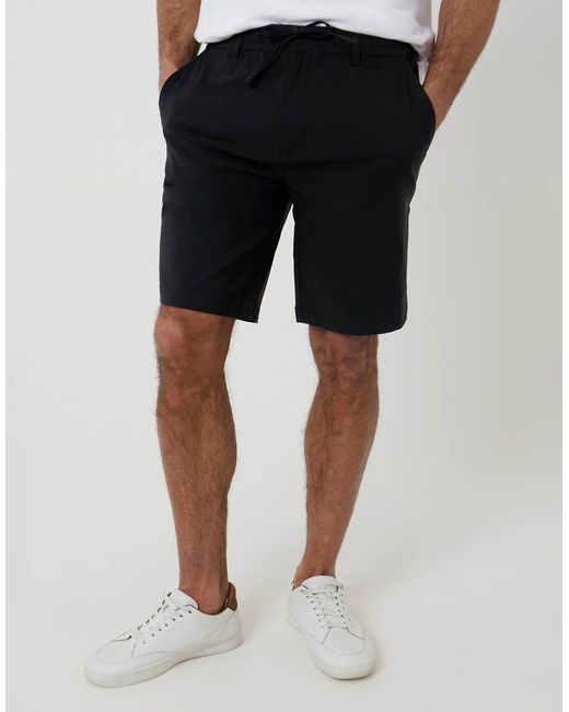 Threadbare White Elasticated Waist Stretch Chino Shorts for men