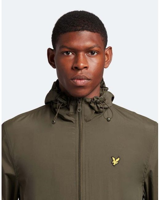 Lyle & Scott Green Zip Through Hooded Jacket for men