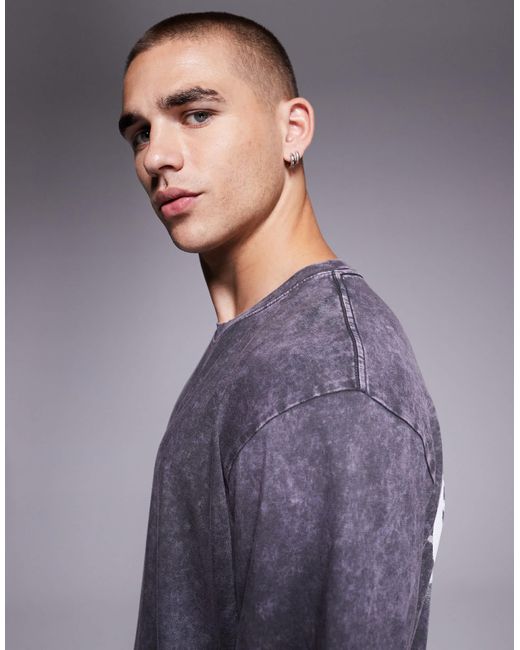 ADPT Gray Oversized T-shirt With Back Print for men