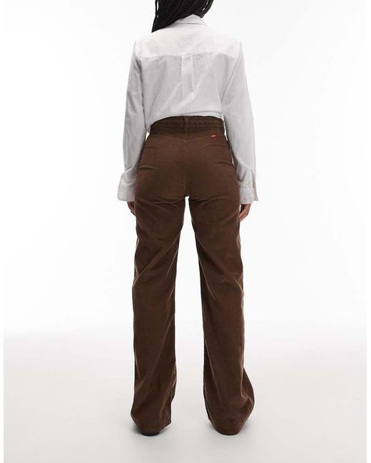 Levi's White Ribcage Wide Leg Braided Waist Jeans