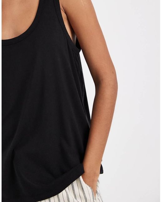 ASOS Black Breathemax Lyocell Slouchy Scoop Neck Vest