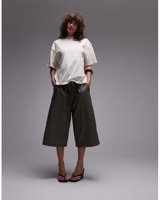 T-Shirt A Maniche Corte Oversize Squadrata Color Pietra di TOPSHOP in Gray
