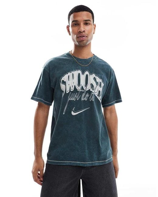 Camiseta Con Estampado Gráfico De -Negro Nike de hombre de color Blue