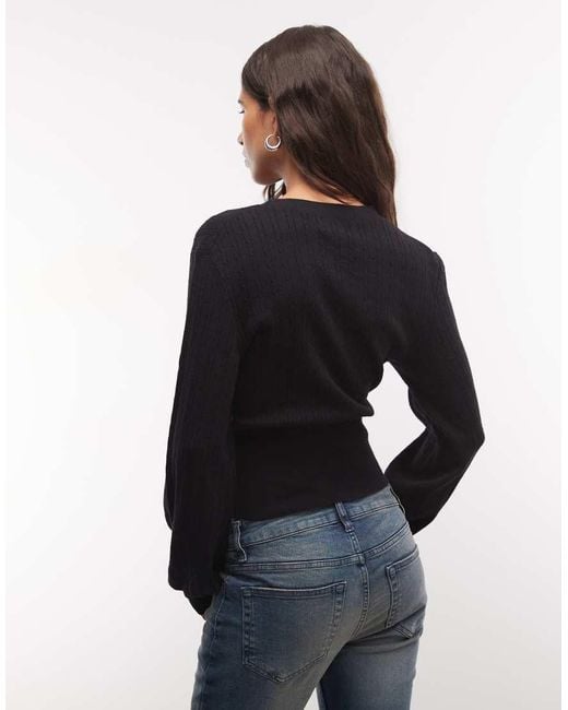 Monki Black Fitted Compact Cardigan