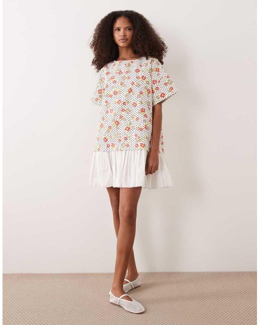 ASOS Multicolor Hybrid T-shirt Mini Dress