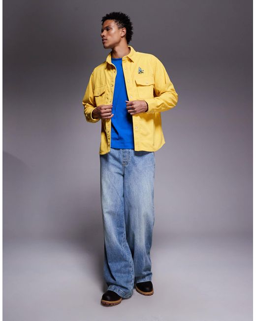 ICECREAM Blue Soft Waffle Corduroy Shirt for men