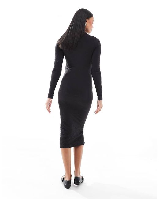 Mama.licious Black Mamalicious Maternity Textured Seamless Midi Dress
