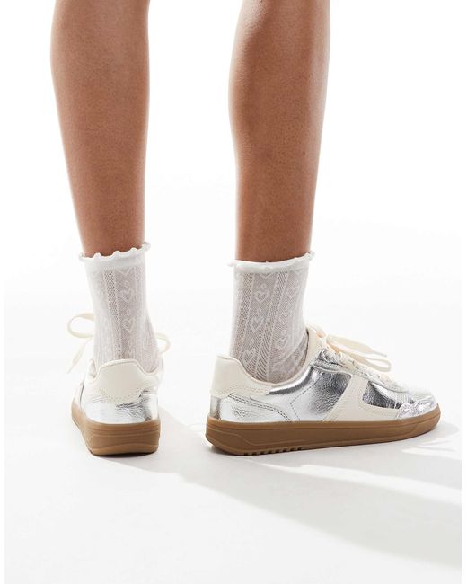 Stradivarius White Gum Sole Trainer
