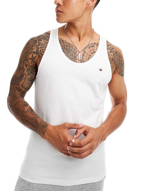 Tommy Hilfiger White Signature Essential 3 Pack Tank Top for men
