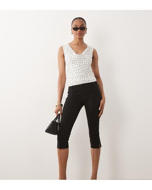 ASOS Natural Asos Design Tall Bengaline Side Slit Capri Pants
