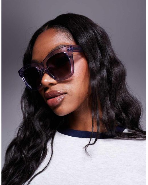 Quay Gray Quay Busy Busy Oversized Square Sunglasses