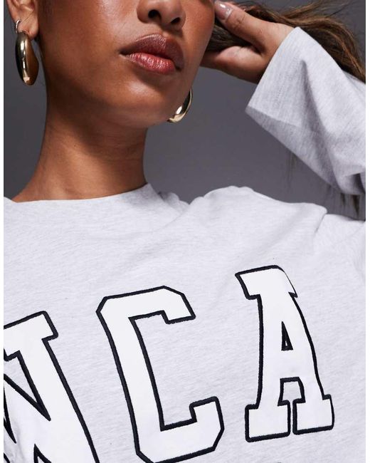 ASOS Gray Weekend Collective Icon Oversized Long Sleeve T-shirt With Wca Graphic
