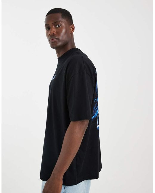 ASOS Blue Oversized T-shirt With The Matrix Print for men