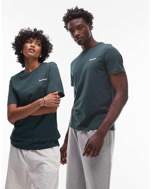 Timberland Blue Small Script Chest Logo T-shirt