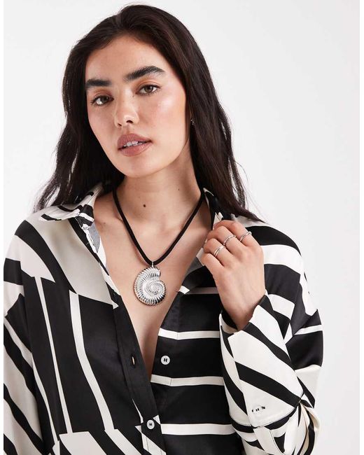 4th & Reckless White Satin Wide Cuff Shirt Co-ord