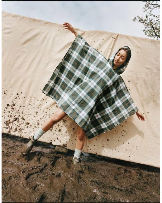 Barbour Natural Tartan Showerproof Poncho for men