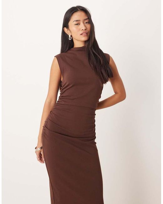 NARRATED Natural Sleeveless Bodycon Midi Dress