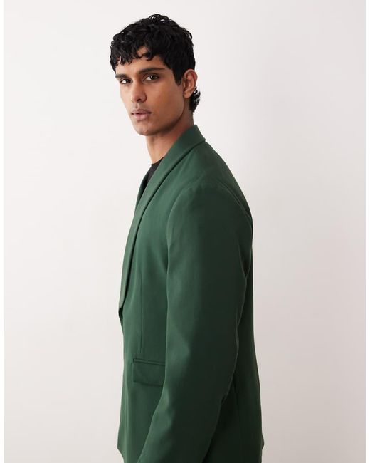 ASOS Green Double Breasted Wrap Regular Fit Suit Jacket for men