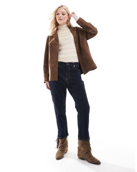 Miss Selfridge Hoogsluitende Body Met Ruches En Textuur in het White