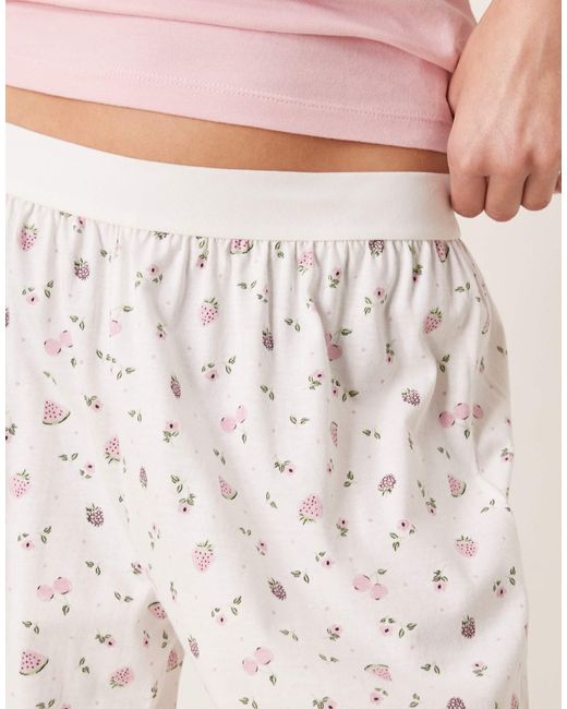 ASOS Natural – mix & match – pyjama-hose mit früchtemuster