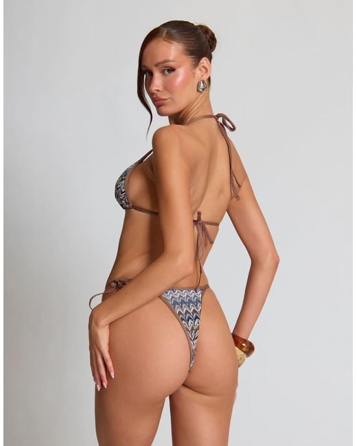 Missy Empire Blue Textured Bikini Bottom