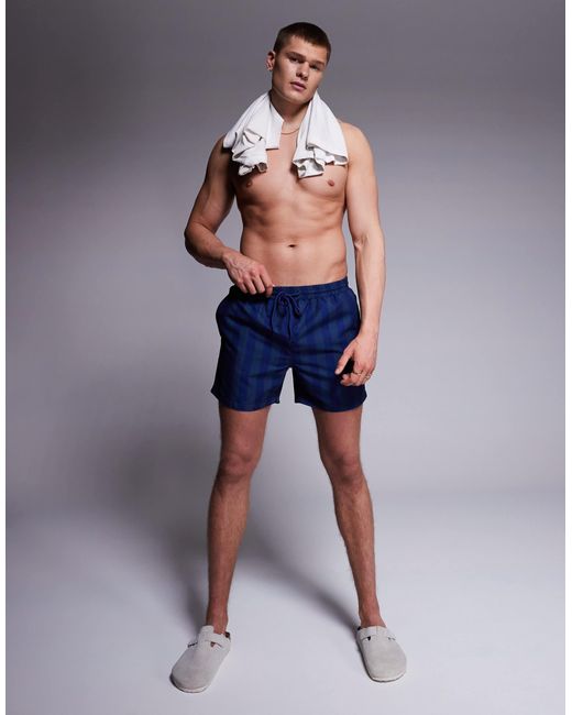 South Beach Blue Contrast Stripe Swim Short for men