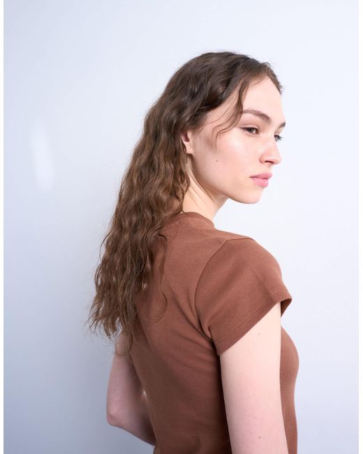 TOPSHOP Brown Everyday Tee