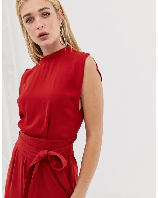 asos design split sleeve mini dress with obi belt