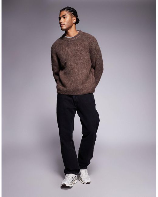 ADPT – flauschiger strickpullover in Brown für Herren