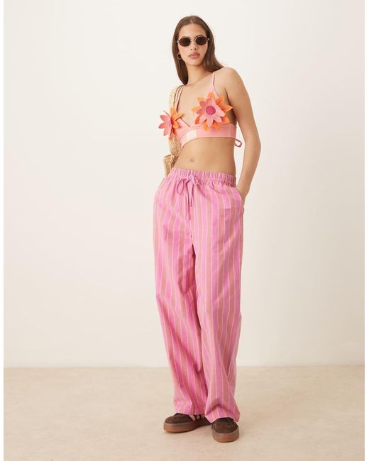 Adidas Originals Pink Crochet Flower Bralet