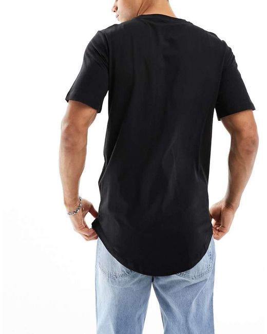 Jack & Jones Blue Originals 3 Pack Curve Longline T-Shirt for men