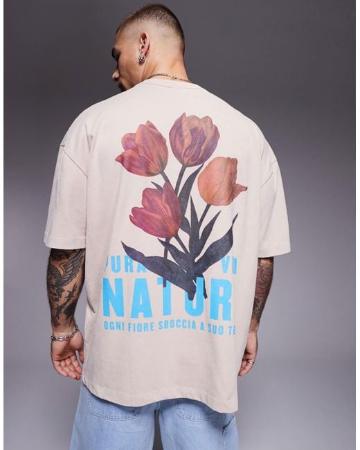 ASOS Gray Heavyweight Oversized T-shirt for men