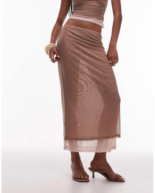 ASOS White 90's Mesh Double Layer Maxi Skirt
